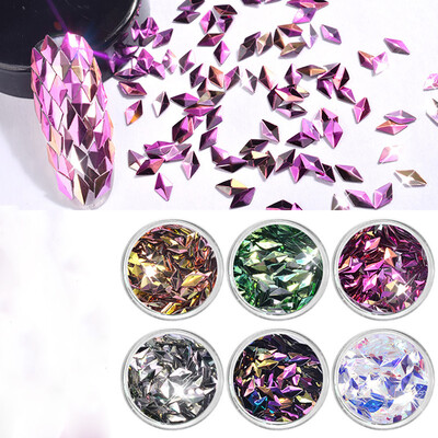 

Toponeto 6Color Diamond Shaped Dazzling Nail Sticker Colorful Nail Art Decoration