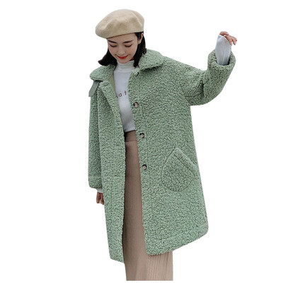 

Toponeto Womens Fashion Solid Color High Collar Long Button Loose Pocket Jacket Coat