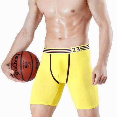 

Mens Long Leg Boxer Briefs U-shaped Front Cotton Performance Underwear