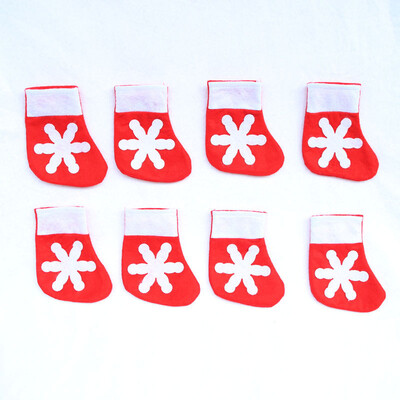 

1pc10Pcs Christmas Socks Knife And Fork Set Decorative Pendant Candy Gift Bag