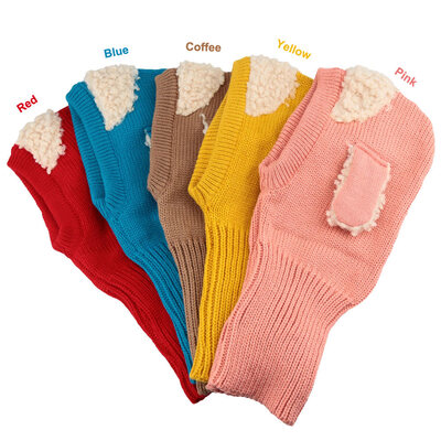 

Cute Winter Kids Girls Boys Kintted Hat Ear Puppy Caps Unisex Toddlers Babies Scarf Coif Hood One-Piece Warm Children Gifts