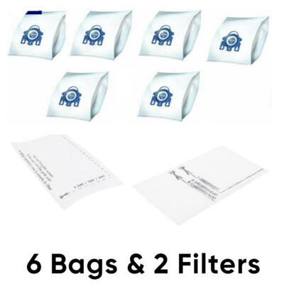 

6 Bags 2 Filter For Miele GN Vacuum Cleaner Hyclean 3D S5211 S5211 Vital Sun
