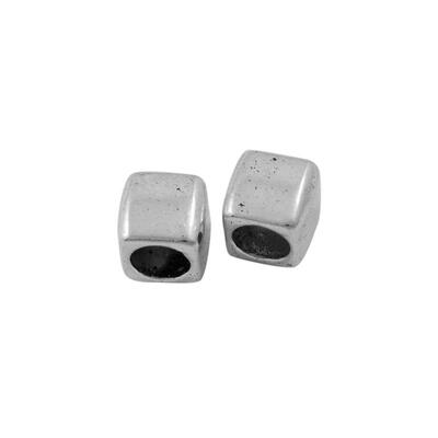 

Tibetan Style European Beads Large Hole Beads Lead Free & Cadmium Free Cube Antique Silver about 6mm long hole 4mm