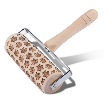 

Siaonvr Embossed Rolling Pin Christmas Wooden Rolling Pins For Baking Embossed Cookies