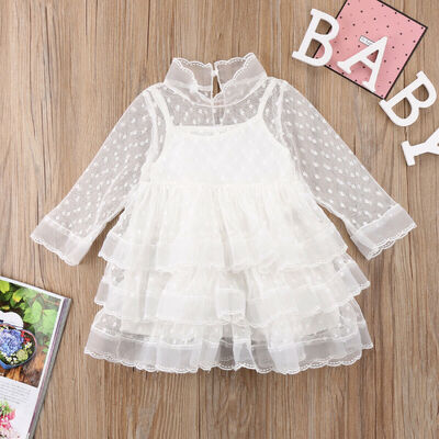 

AU Kids Baby Girl Lace Tutu Flower Dress Pageant Party Birthday Wedding Princess