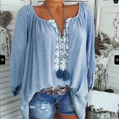 

European&American ladies blouse with comfortable lace lace