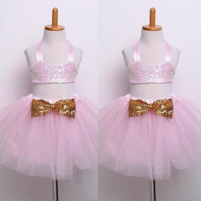

Flower Bow Kids Girls Baby Princess Sleeveless Tulle Tutu Dresses Party Pageant