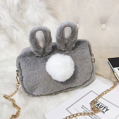

Tailored Fashion Women Rubbit-Like Plush Crossbody Bag Chain Weird Bag Cute Shoulder Bags