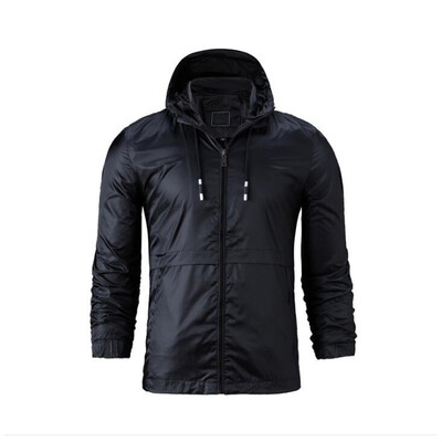 

Winter Mens Solid Color Coat Casual Hooded Slim Fit Zipper Pocket Outdoor Jacket