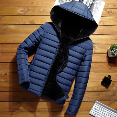 

Toponeto Men Casual Winter Solid Warm Zipper Long Sleeve Hooded Jacket Coat Outwear Tops