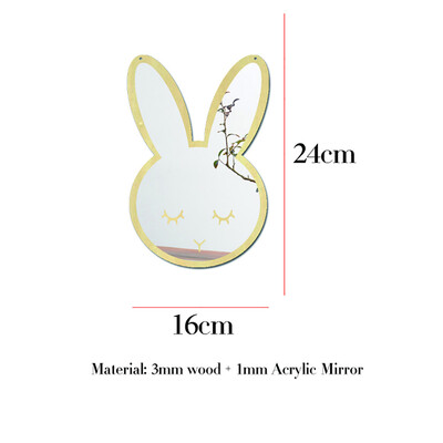 

〖Follure〗Nordic Wood Acrylic Mirror Cartoon Wall Camera Props Kids Room Wall Decoration A
