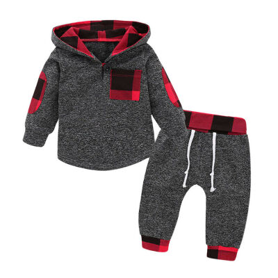 

Newborn Baby Boy Girl Clothes Autumn Winter Hooded TopsPants 2PCS Set Outfits