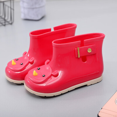 

Children Kids Baby Boy Girls Jelly Cute Rain Shoes Waterproof Buckle Ankle Boots