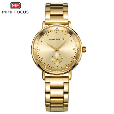 

MINI FOCU Fox elegant womens watch quartz watch casual elegant steel belt watch double dial waterproof MF0037L