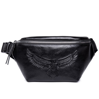 

Korean version of mens&womens breast bag personality pattern waist bag PU skin small bag Korean version of mens breast bag