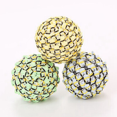 

Pet Cats Toy Kittens Built-in Bell Thread Ball Funny Cat Supplies Color Random