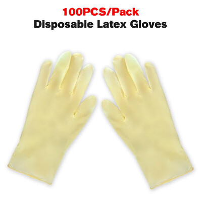 

100PCSPack Disposable Latex Gloves 12in Powder Free Cleaning Thicken Rubber Gloves Multifunctional Home Food Medical Cosmetic Di