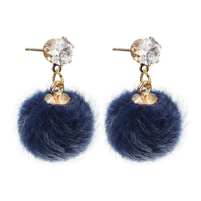 

Promotion Temperament Short Drop Earrings for Women Personalized Wild Simple Hair Ball Female Models Earrings