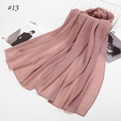 

Cross-border exclusive for AliExpress wish Muslim Arab Hui pure color cotton crease cotton scarf scarves