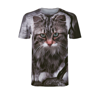 

Toponeto Fashion Mens 3D Cat Printing Tees Shirt Short Sleeve T-Shirt Blouse Tops