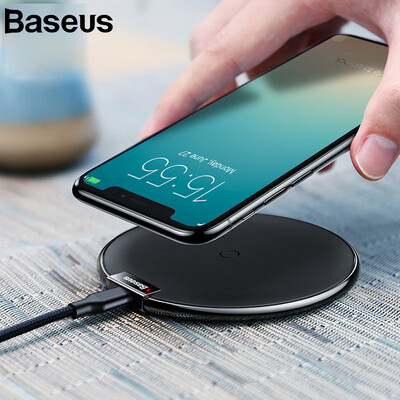 

Baseus Leather Wireless Charger For iPhone  Max XR Samsung S9 S9 Note 9 8 Fast wireless charger QI Wireless Charging Pad