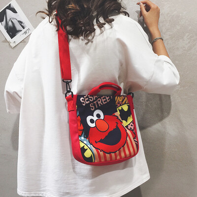 

Sesame Street Messenger Bag Female 2019 New Wave Korean Casual Casual Shoulder Bag Cartoon Canvas Bag Student Bag