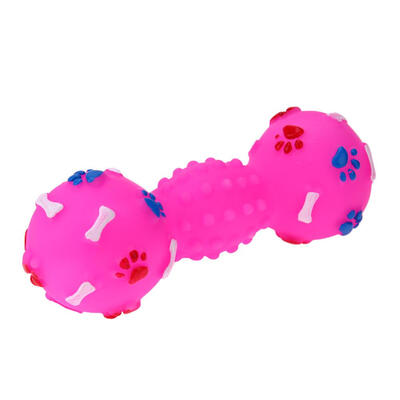 

Dog Toys Dotted Dumbbell Shaped Dog Squeeze Squeaky Pet Chew Toy