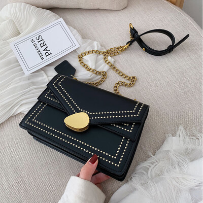 

Internet celebrity texture slant womens bag 2019 new fashion chain bag Korean version single shoulder slanted small square bag