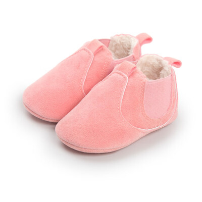 

Winter Baby Boots First Walker Warm Fur Moccasins Shoes Children Elastic Band Cute Girls Boys Fashion Boots Soft Rubber Sole