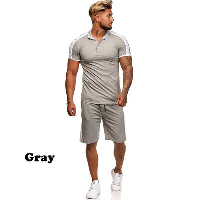 

SUNSIOM Men Summer 2pcs Tracksuit T Shirt Sport Suit Sets Short Pants Tennis Wear Outfit