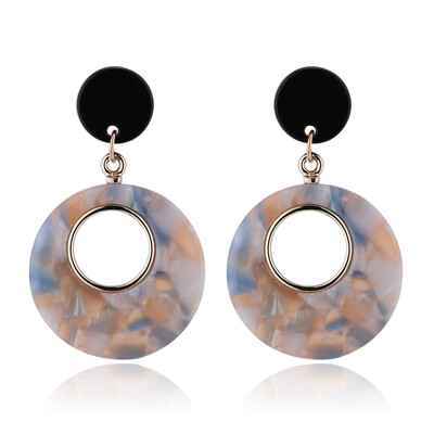 

Excellent 1 Pair New Fashion Bohemian Pattern Grain Acrylic Earrings Dangle Round Earrings For Women Long Earrings Fashion Jewelry