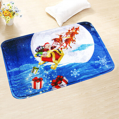 

〖Follure〗Thick Flannel Christmas Print Carpet Mats Household Bathroom Mat Bedroom Mat
