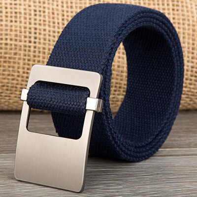 

Fashion solid color Canvas belt high quality Alloy Ring buckle Men belt casual weaving Canvas Men&Women belt
