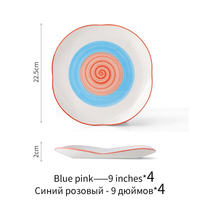 

Plate ceramic hand-painted creative tableware underglaze color dessert plate dinner plate dish home European steak plate