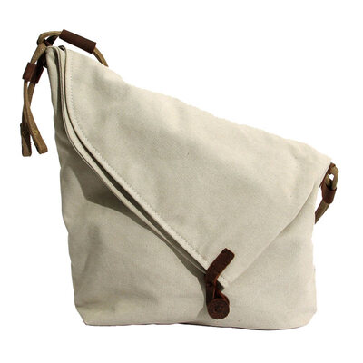 

Vintage Solid Color Flap Look Large Capacity Women Crossbody Shoulder Canvas Bag