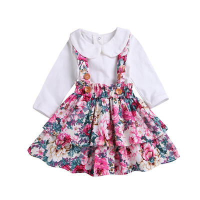 

Baby Girls Long Sleeve Tops T-shirt Lace Tutu Dress Skirt Party Clothes