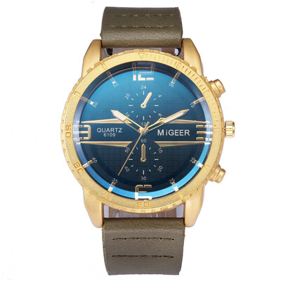 

〖Follure〗MIGEER High-End Fashion Mens Stainless Steel Watch Analog Alloy Quartz Watch