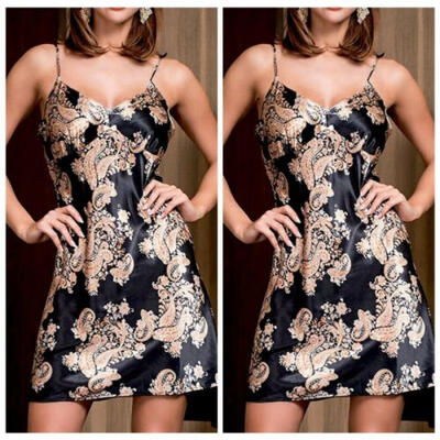 

US Sexy Women Imitation Silk Summer Slip Mini Dress Cocktail Party Slip Fashion