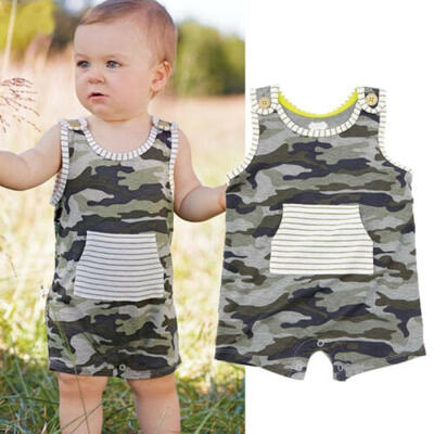 

Newborn Toddler Baby Boy Camo Romper Jumpsuit Cotton Summer Clothes Outfits Set