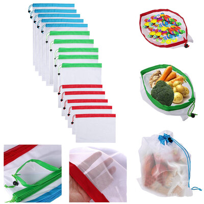 

〖Follure〗15pcs Reusable Produce Bags Washable Bags Shopping Vegetable Fruit Toys Storage