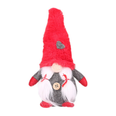 

Christmas Red Gray Doll Toy Children Kids Festival Gift Swedish Santa Xmas Tree Desktop Ornaments Christmas Home Party Figurine