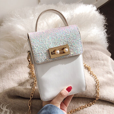 

Female 2019 tide Korean version of the new fashion Joker sequin buckle bag shoulder bag messenger bag handbag