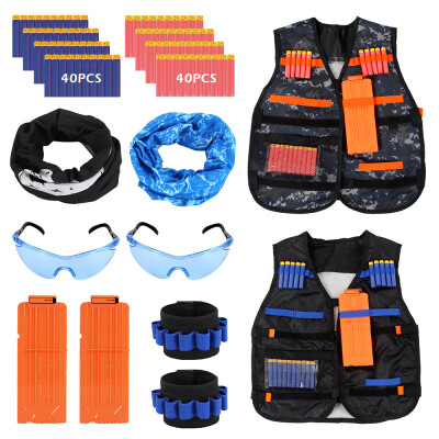 

Tactical Vest Kit Tactical Vestquick Reload Clipshand Wrist Bandprotective Glassesheadband