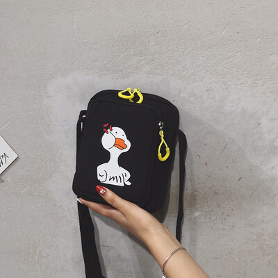 

Tailored Women Fun Cute Ducklings Shoulder Bag Cartoon Girl Student Slung Canvas Bag