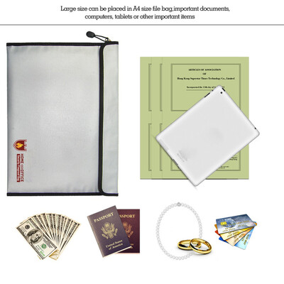 

Tailored Fireproof Document Fire Resistant Pouch Document Waterproof Bag for Money Safe
