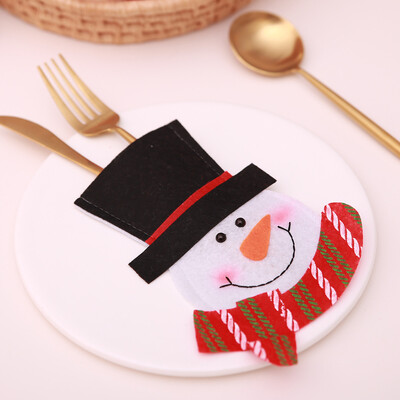 

Tailored 2PC Xmas Decor Tableware Set Bag Holder Christmas Dinner Table Layout Supplies