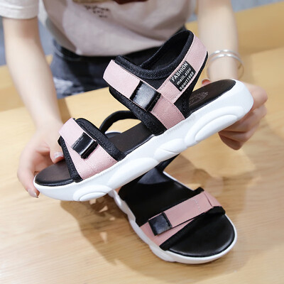 

Sandals women 2019 new flat bottom summer leisure net red bear shoes female fairy wind thick bottom sports sandals women