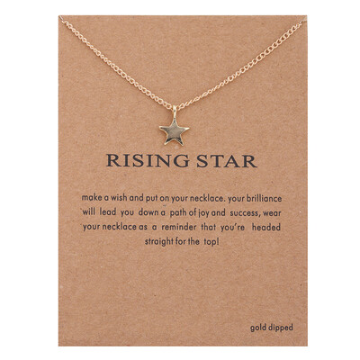 

With Card Alloy Key Star Infinity Love Horse Drop Gold-color Shorts Clavicle Chains Fashion Necklaces & Pendants Wholesale
