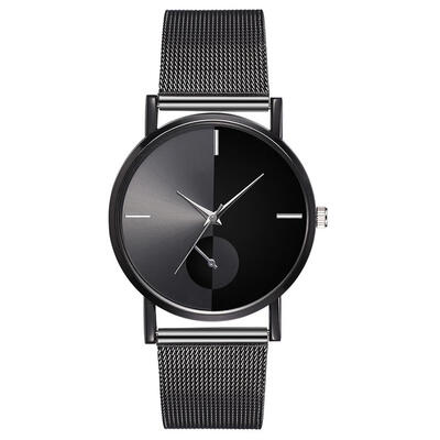 

Fashion Men Quartz Watch Luxury Two Eyes 4 Pins Mesh Strap Alloy Watches