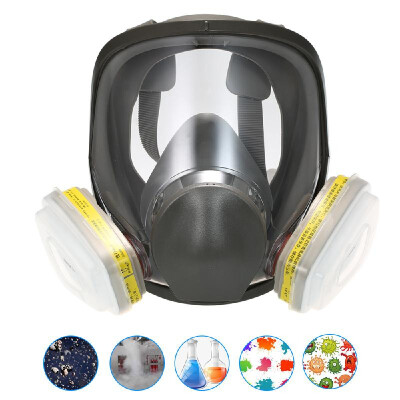 

6800 Full Facepiece Respirator Full Face Mask with 2Pcs Acid Vapor Filter Cartridge Filter Cotton Cover Personal Protective Equipp
